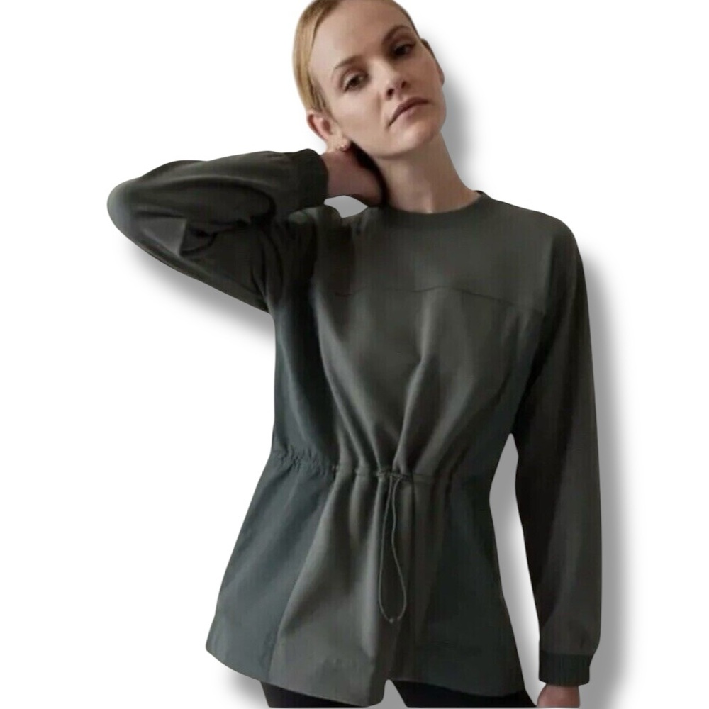 Athleta Triumph Hybrid Sweatshirt Bali Green Size 1X NWT